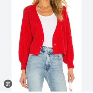 Alice + Olivia Women's Red Cardigan Sweater